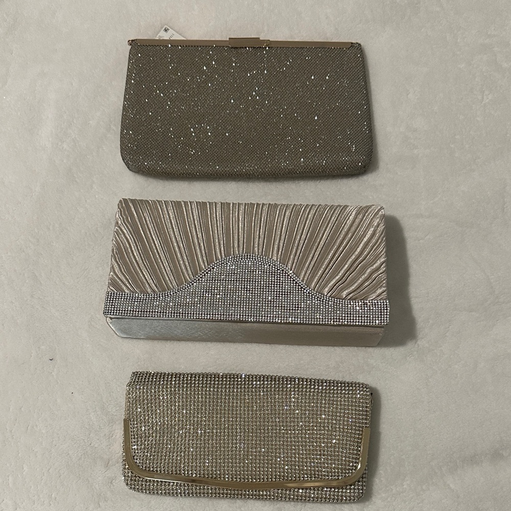 Elegant Silver and Gold Clutch Set